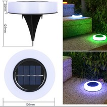 Neirny 태양광 정원등 장식 조명 태양열 잔디등 LED 잔디 전구 야외용 조명, 2개, 원형 컬러