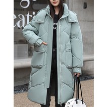 트위드 자켓 루즈한 빅사이즈 중간 길이 후드 코트 여성 지퍼 퀼트 긴팔 재킷 시크한 패션 가을 겨울