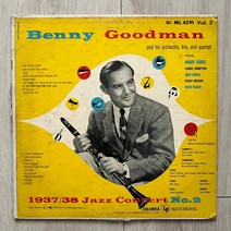 클라리넷 마스터 베니 굿맨 1937 38 재즈 콘서트 레코드 lp 엘피판, 단일사이즈