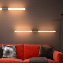 스칸디나비아 Long strip LED wall light modern minimalist living room stair aisle golden tubular bedroom b, [01] Warm White (2700-3500K), [03] Dia60cm