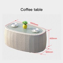편안한 소파 의자 팔걸이 야외 세트 감성 야외용 탁자 인테리어 디자인 데크 정원 의자 테이블 인생샷 카페 정자, 1.0m coffee table
