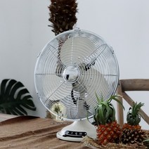 레트로 엔틱 빈티지 스탠드 메탈 선풍기 사무용 감성 캠핑용 인테리어 선풍기 소품, 12인치 아이보리 무음 추천, 1