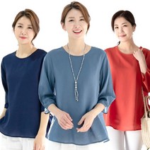 [KT알파쇼핑]인견 솔리드 블라우스 티셔츠