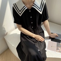 BUZZLE 빅카라 마린룩 프렌치 해군원피스 2종 M-L