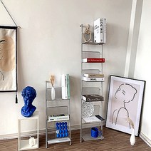 철제 3단 6단 사다리 선반 매장 거실 인테리어 장식 진열대 모던 사다리형 진열 선반, 1개, 3단 선반