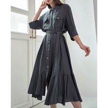 르니앤맥코이 [르니앤맥코이]헤일리 핀턱 롱 셔츠 7부소매 원피스(MK04OP300)