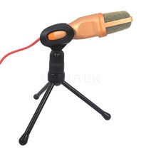 전문 SF-666 콘덴서 마이크 사운드 팟 캐스트 스튜디오 마이크 PC 스텐트 컴퓨터 PC 가라오케 3.5mm, 금