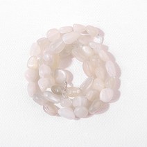 [5480-21]원석 못난이옥 약6x8mm 천연석 문스톤 10월탄생석 반줄(약19cm)