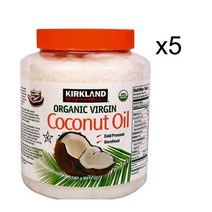 커클랜드 유기농 코코넛 오일 5팩 대용량 2.48L KIRKLAND SIGNATURE ORGANIC COCONUT OIL 84 FL. OZ., 5, 2.36L