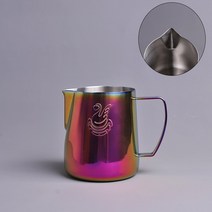 커피 넉박스 대형 프레스 찌꺼기 고무바 거름방 박스봉 디스트 리뷰터 스탠드 서랍형 수동 핸드 그라인더 미니 정품 JIBBI 백조 라떼 아트 컵 커피 라떼 아트 실린더 전문 지적 입 양각 우유 거품 컵 경쟁 400ml, 컬러풀 퍼플 400ml
