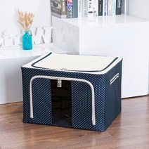 튼튼한 철제 프레임 땡땡이 이불정리함 옷보관함, 100L