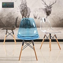 인테리어 투명 아크릴 고스트 암체어 의자, B