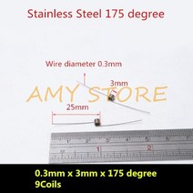 10Pcs 0.3 0.4 0.5 0.6 0.7 0.8mm 스프링 스틸 또는 304 스테인레스 소형 V 형 코일 비틀림 90 135 175 180 degree, [02] 0.3x3x175degree