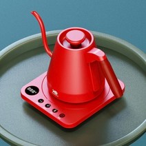 전기티포트 유리 티포트 도자기 차 끓이 라면 커피 800ml 포트 날씬한 주전자 지능형 단열 온도 제어 핸드 브루 전기 220V, [03] Red, [02] UK