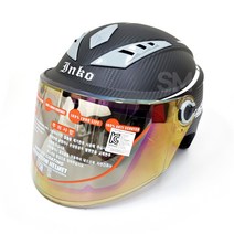 INKO 인코 오토바이 초경량 헬멧 여름 오픈페이스 LED, 화이트