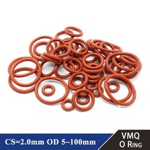 고무오링 10/50Pcs 식품 등급 VMQ O 링 CS 2.4mm OD 6 100mm 방수 세탁기 라운드 모양 고무 실리콘 레드, [58] OD 90mm ID 85.2mm, [02] 50Pcs, [01] CS 2.4mm