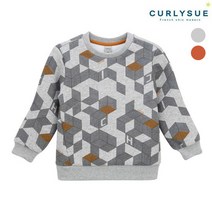 CURLYSUE 컬리수 폴리곤전판나염 맨투맨(기모) CNW1XQTS54 겨울