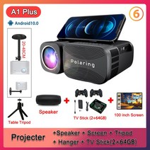 가정용 휴대 미니 갓성빔 프로젝터 Polaring-디지털 실제 1080P 4K 비디오 4000-12000 Lumes 홈 시네마 사무실 Proyector 야외 캠핑, [06] A1 Plus Parts, [02] 미국 플매트 카펫 러그