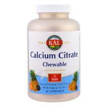 KAL 칼 칼슘마그네슘비타민D 츄어블 60정 씹어먹는 칼슘500mg 마그네슘250mg, 1통