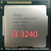 인텔 I3-3240 i3 3240 CPU 3.4 GHz 3M LGA1155 55W 데스크탑 듀얼 코어 SR0RH CPU (작동 100%