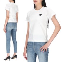 [꼼데가르송] 블랙 하트 와펜 AZ T063 051 2 여성 반팔티셔츠