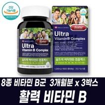 비타민B 콤플렉스 고함량 대용량 비타민 B군 비오틴 엽산 티아민 리보플라빈 피리독신 니아신 시아노코발라민 바이오틴 업산 함유 건강기능식품 건기식 맞춤복합영양제, 3개월분 3박스