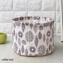 더러운 옷 잡화 가방 코튼 린넨 보관 바구니 세탁 장난감 가정용 배럴, coffee leaf_CHINA