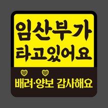 임산부 운전중 탈부착 반사 자석 스티커 탑승중 자동차 차량용, AR39_정사각