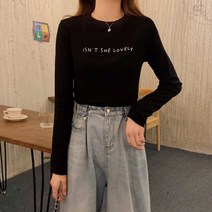 여학생 슬림 밑바닥 셔츠면 2022 봄 한국 여성 스타일 캐주얼 라운드 넥 긴소매 티셔츠 재킷