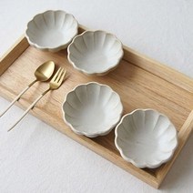 [알티피아] 우아한 연꽃디자인 고온소성 도자기 찬기 4P세트, 상세 설명 참조