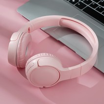 ELSECHO 블루투스 헤드폰 무선 헤드폰 스테레오 접이식, 분홍색