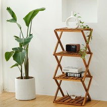 유니쳐 4단 아카시아 원목 다용도 틈새 접이식 선반 400, 라이트브라운