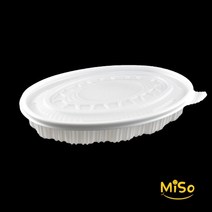일회용찜용기 타원찜용기 해물찜용기 분식용기 SD타원용기 소 100세트, 백색