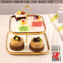 푸드 북유럽 유니크 엔틱 홈파티 진열대 쿠키선반 바스켓 카페인테리어 디저트케이스 마카롱선반 진열장 베이커리 빵쇼케이스, 화이트 사각2단
