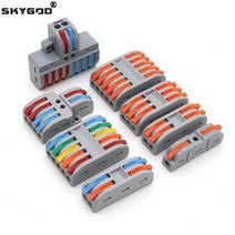 커넥터 압착 연결 단자 10/30/50/100pcs 푸시 전기 와이어 터미널 블록 범용 고속 배선 케이블, [05] PCT-218, [04] 100 Pcs
