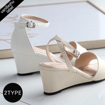 [쿠팡단독특가/바닐라슈] 국내수제 스탠딩 2type 소프트원탑 웨지힐 메리제인 샌들(6cm)