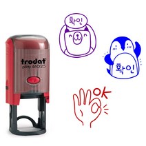 [자동스탬프] Trodat 동물캐릭터 OK.확인.검도장 (46025), 디자인3.양(OK), 빨강(레드)