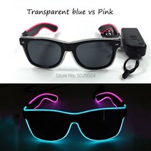 색 패션 엘 와이어 네온 LED 선글라스 바 댄스 DJ 밝은 깜박이 태양 안경 남자 라이
