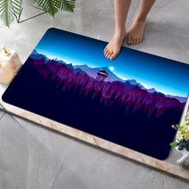 심플 풍경 연질 규조 진흙 고무 매트 테크니컬 플리스 욕실발판, C04-60x90cm