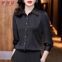 봄블라우스 하이 엔드 블랙 봄 쉬폰 셔츠 탑 여성 외국 스타일 패션 전문 큰 기질