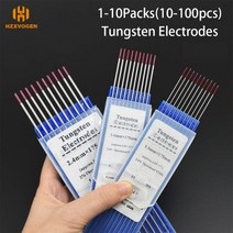 HZXVOGEN 텅스텐 전극 Tig 용접기용 1.0/1.6/2.4mm 용접기 액세서리, 5Packs(50Pcs), 2.4mm, CHINA