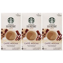 Starbucks 스타벅스 US 비아 인스턴트 라떼 카페 모카 1.3oz(37g) 5개입 3팩 VIA Instant Caff Mocha Latte, 1개