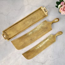 엔틱 황동 브라스 신주 트레이 3종, 양손트레이
