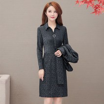 여성용 세트복 미디 원피스+정장 자켓 투피스 오피스룩 빅사이즈