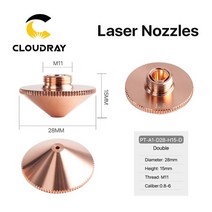Cloudray-레이저 노즐 싱글 더블 레이어 직경 28mm 구경 0.8-6.0mm Precitec WSX Raytools 파이버 레이저, 03 H15 Double Chrome_04 1.4mm