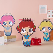마가의 첫인사 프리미엄 캐릭터 미니 노트 휴대용 산모 수첩 일기장 120매 내외, 애플