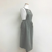 오가닉라이프 린넨 앞치마 모음 원피스형 앞치마 예쁜 앞치마 이니셜 자수 나염 가능, 파스텔 앞치마 그레이, ., .