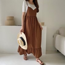[바보사랑] 겟잇미 클리린 데일리 캉캉 도트 나시 롱원피스[겟잇미]