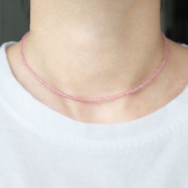 윗치블링 [써지컬스틸] 론델 핑크 비즈목걸이