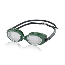 Speedo 유니 성인용 수영 고글 하이드로 컴포트, Mirrored Douglas Fir/Dark Grey